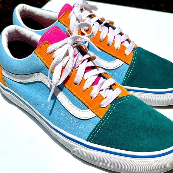 Vans Multicolor Sneakers - Blue, Green, Orange, Pink - Picture 2 of 9
